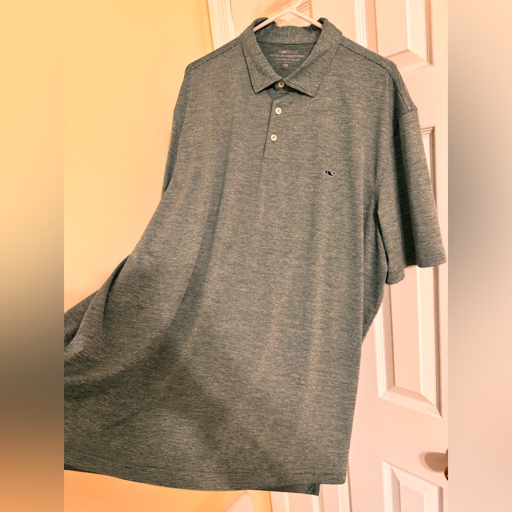VINEYARD VINES On the Go Sankaty green striped performance polo size XXL - Picture 3 of 9